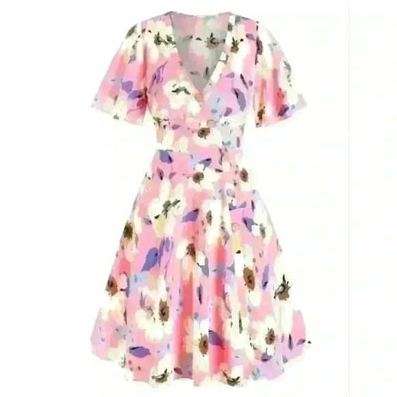 Floral button  flare dress Size 8 - Picture 1 of 7
